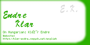 endre klar business card